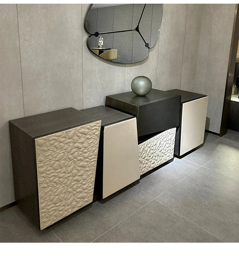 Irregular Geometric Design Storage Cabinet Sideboard Light Luxury Luxury Villa Entry Luxury Decorative Cabinet