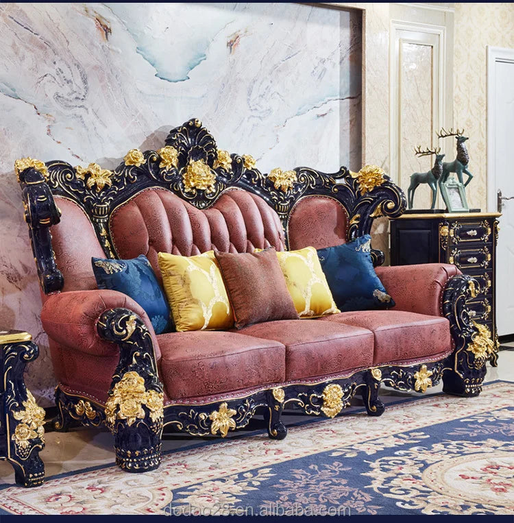 French Romantic Style Luxury Sofa Solid Wood Carving Furniture With High Quality For Wedding Event Factory Wholesale Outlets