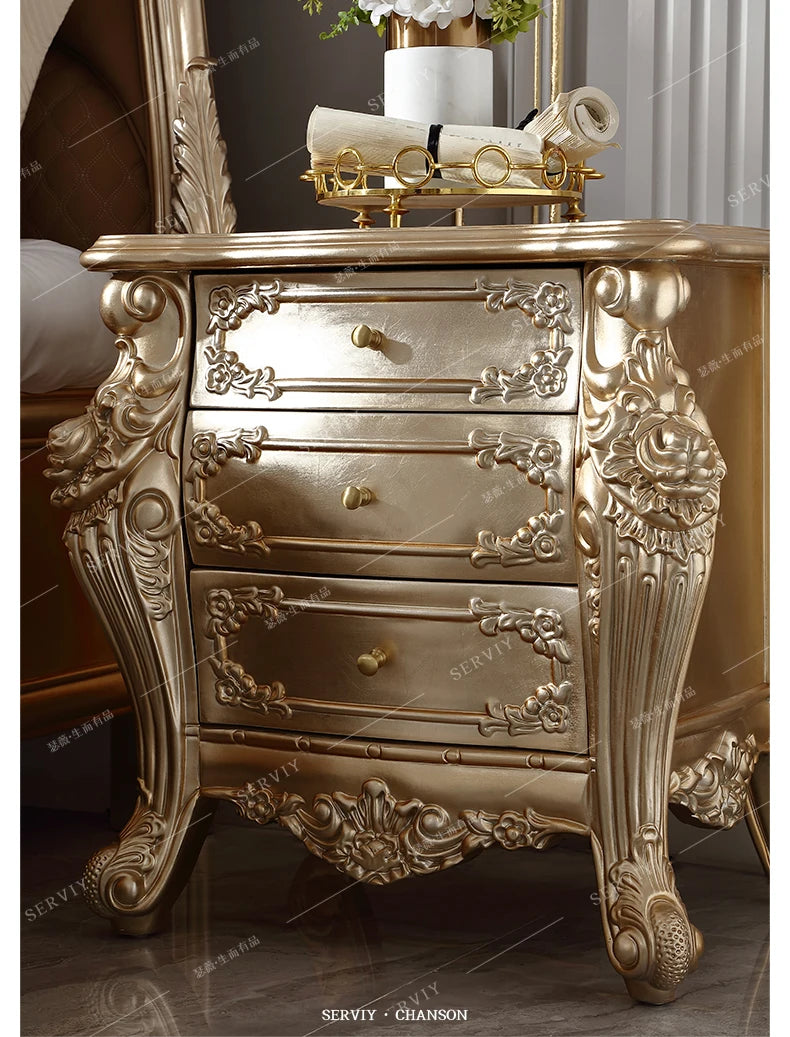 Modern Aesthetic Bed Cabinets Frame Legs Double Princess Bed Side Table King Size Muebles Para El Hogar House Accessories