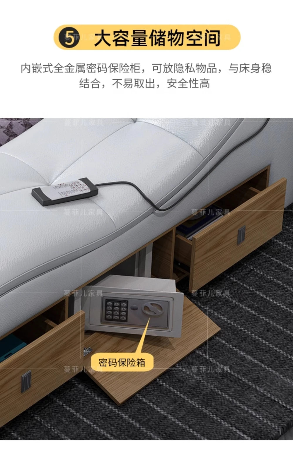 Master Bedroom Bed European Frames Luxury Headboard Multifunctional Bed Sleeping Modern Meubles De Chambre Home Furniture