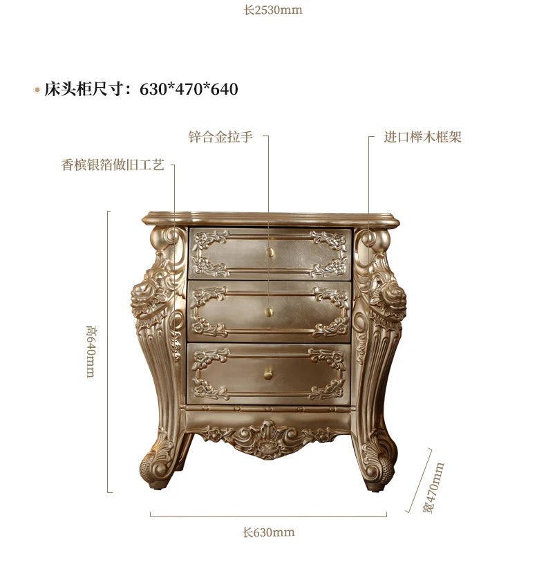 Modern Aesthetic Bed Cabinets Frame Legs Double Princess Bed Side Table King Size Muebles Para El Hogar House Accessories