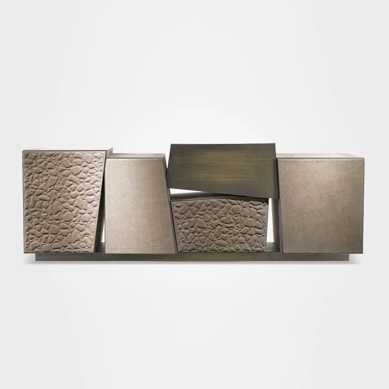 Irregular Geometric Design Storage Cabinet Sideboard Light Luxury Luxury Villa Entry Luxury Decorative Cabinet