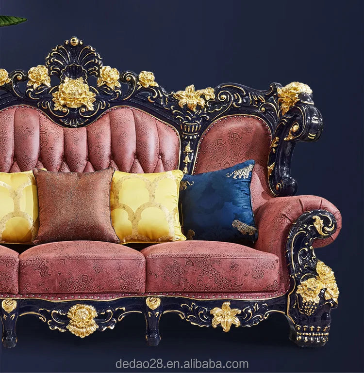 French Romantic Style Luxury Sofa Solid Wood Carving Furniture With High Quality For Wedding Event Factory Wholesale Outlets