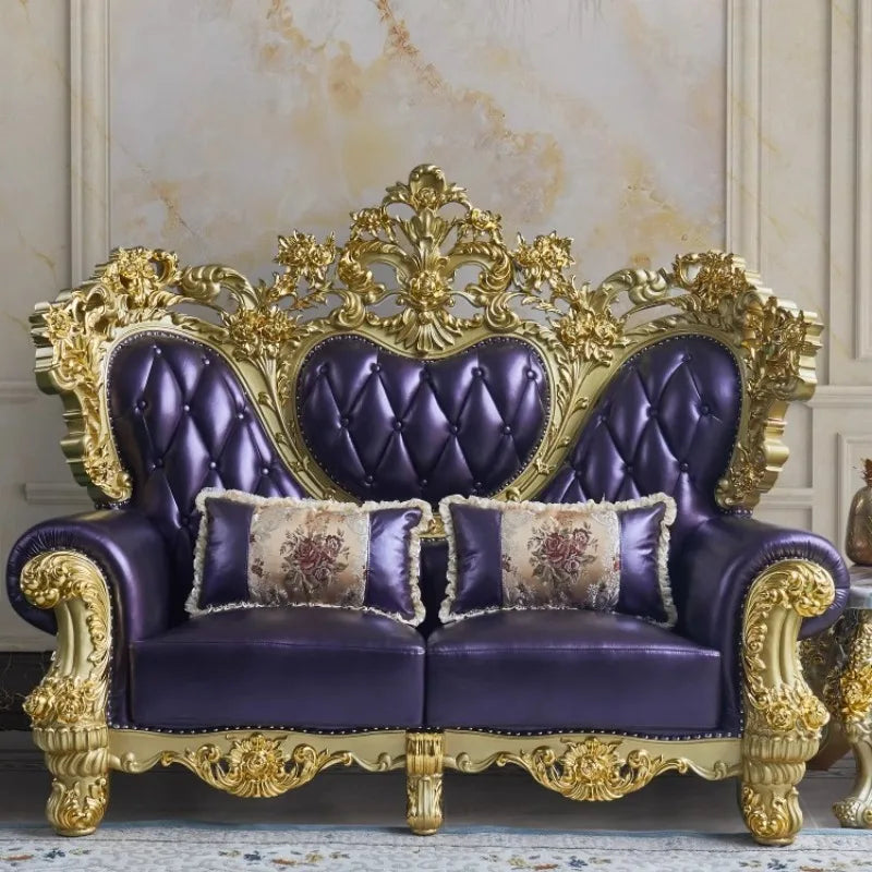 Classic Europe Sofas Armrest Comfortable Elegant Corner Sofas Romantic Double Cushion Sedie Da Soggiorno Home Decoration