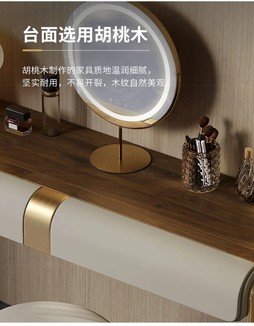 Bedroom Led Light Dressing Table Mirror Luxury Drawer European Dressing Table Girls Makeup Tocador De Maquillaje Furniture