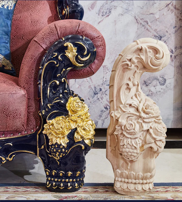 French Romantic Style Luxury Sofa Solid Wood Carving Furniture With High Quality For Wedding Event Factory Wholesale Outlets