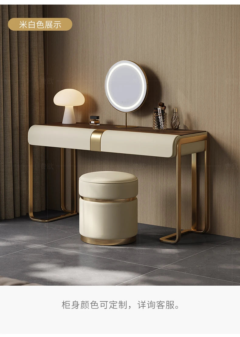 Bedroom Led Light Dressing Table Mirror Luxury Drawer European Dressing Table Girls Makeup Tocador De Maquillaje Furniture