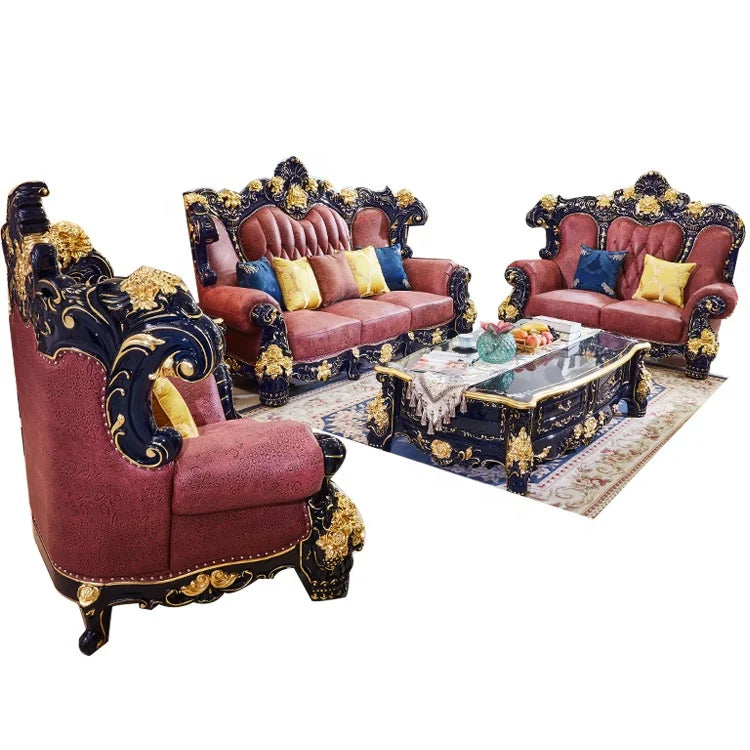French Romantic Style Luxury Sofa Solid Wood Carving Furniture With High Quality For Wedding Event Factory Wholesale Outlets