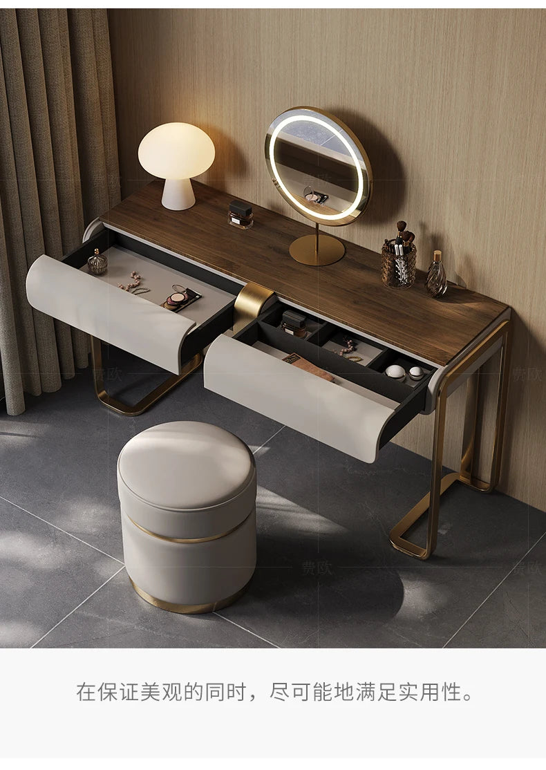 Bedroom Led Light Dressing Table Mirror Luxury Drawer European Dressing Table Girls Makeup Tocador De Maquillaje Furniture