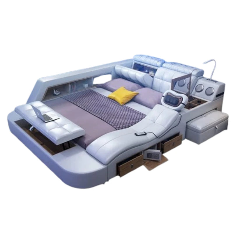 Master Bedroom Bed European Frames Luxury Headboard Multifunctional Bed Sleeping Modern Meubles De Chambre Home Furniture