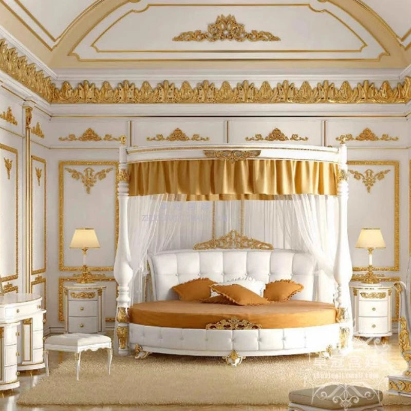 Minimalist Aesthetics Bed Modern Cheap Aesthetics Nordic Bed Double Design Soft Cream Luxury Wood Cama Casal Home Furniture