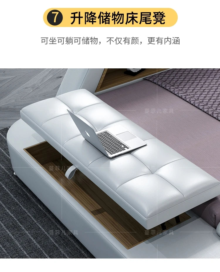 Master Bedroom Bed European Frames Luxury Headboard Multifunctional Bed Sleeping Modern Meubles De Chambre Home Furniture