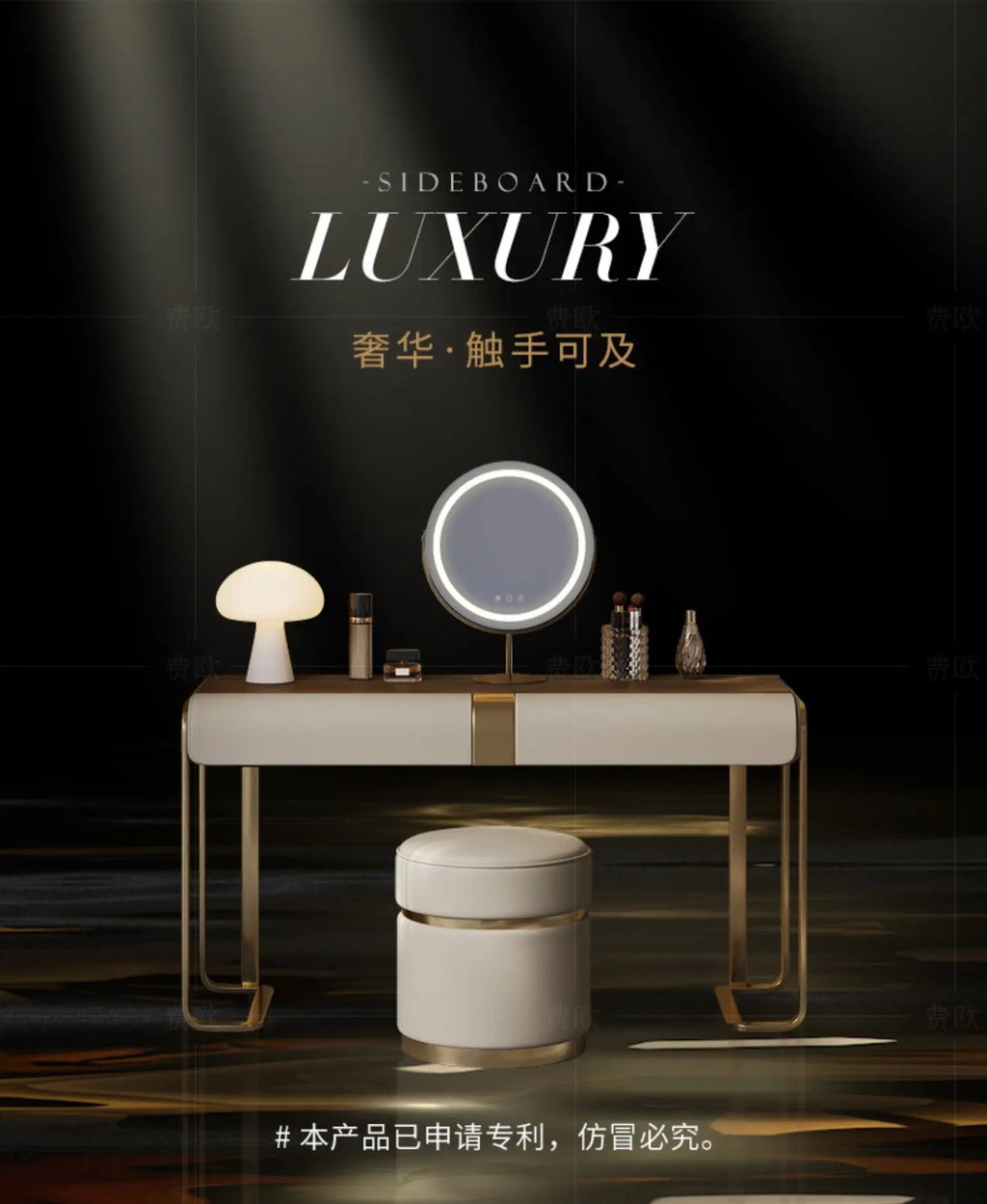 Bedroom Led Light Dressing Table Mirror Luxury Drawer European Dressing Table Girls Makeup Tocador De Maquillaje Furniture