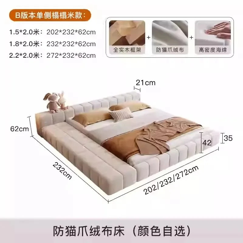 Unique Japanese Bed Aesthetic Bedroom Double Children Bed Headboard Luxury 180x200 Cama De Lujo Para Dormitorio Home Furniture