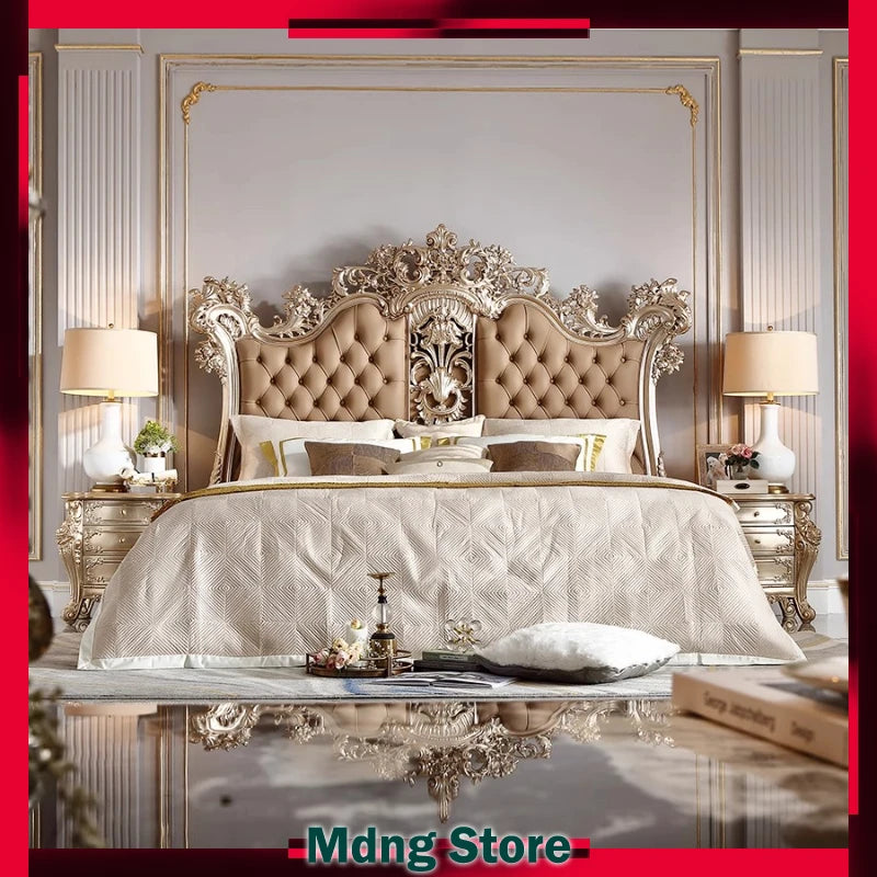 Modern Aesthetic Bed Cabinets Frame Legs Double Princess Bed Side Table King Size Muebles Para El Hogar House Accessories