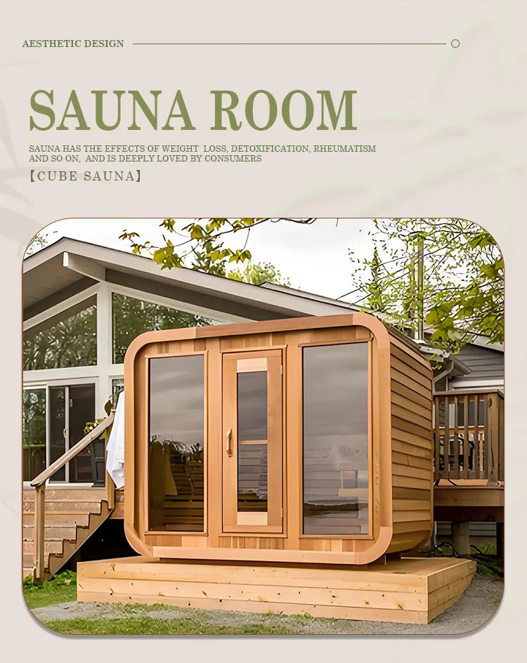 Traditional Sauna Can Be Designed According to Customer Requirements Solid Wood Manufacturing Can Be Used for Outdoor Sauna