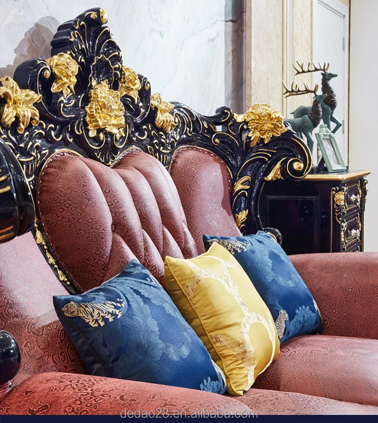 French Romantic Style Luxury Sofa Solid Wood Carving Furniture With High Quality For Wedding Event Factory Wholesale Outlets