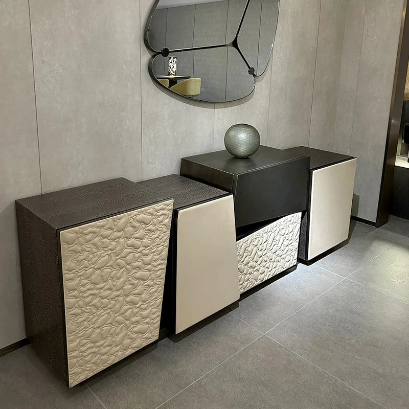 Irregular Geometric Design Storage Cabinet Sideboard Light Luxury Luxury Villa Entry Luxury Decorative Cabinet