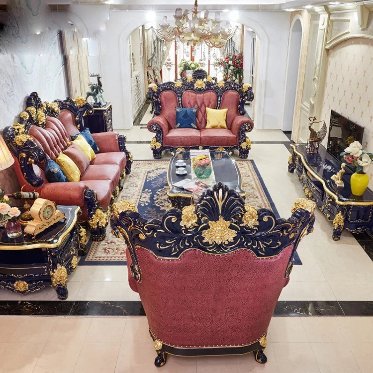 French Romantic Style Luxury Sofa Solid Wood Carving Furniture With High Quality For Wedding Event Factory Wholesale Outlets