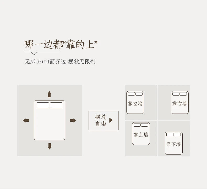 Italian Metal Beds 200×180cm Floating Designer Luxury Loft Double Bed Frames Cabinets Adults Cama Matrimonial Furniture Home