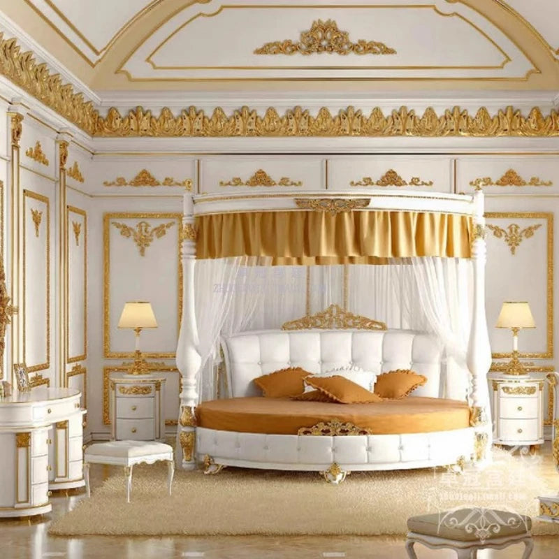 Minimalist Aesthetics Bed Modern Cheap Aesthetics Nordic Bed Double Design Soft Cream Luxury Wood Cama Casal Home Furniture