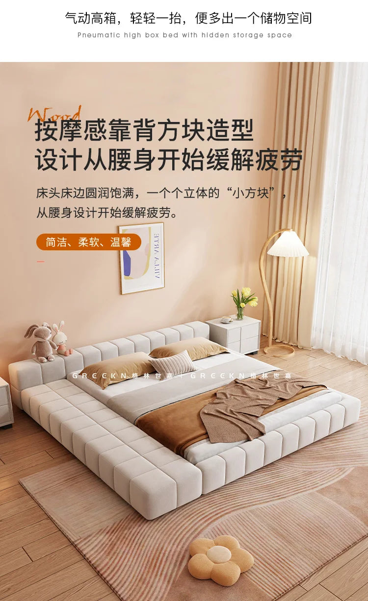 Unique Japanese Bed Aesthetic Bedroom Double Children Bed Headboard Luxury 180x200 Cama De Lujo Para Dormitorio Home Furniture