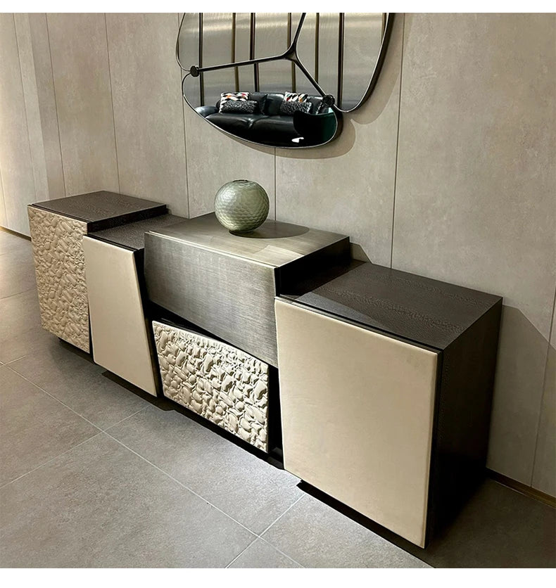 Irregular Geometric Design Storage Cabinet Sideboard Light Luxury Luxury Villa Entry Luxury Decorative Cabinet