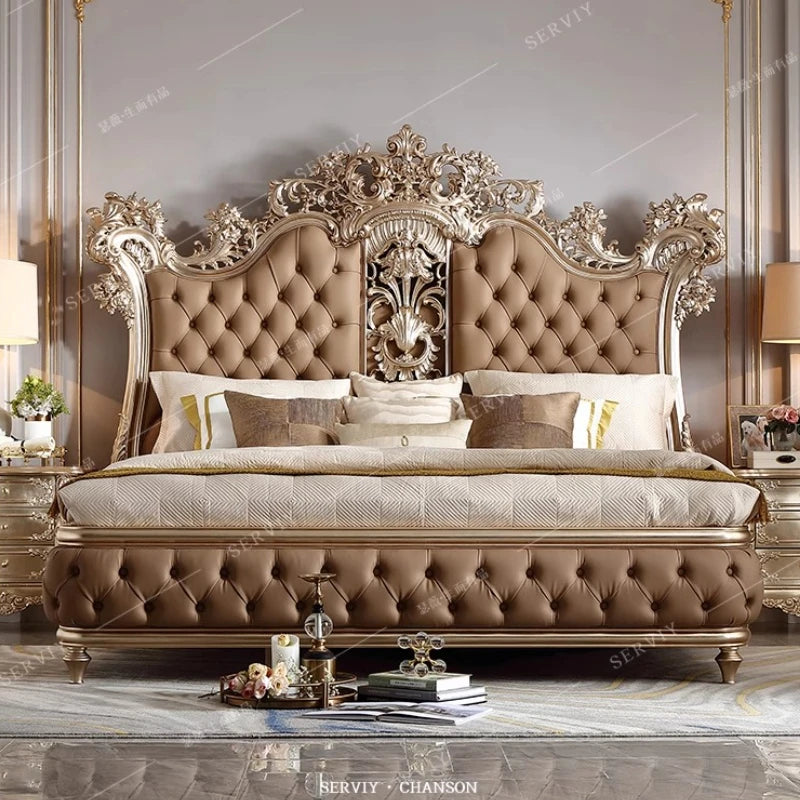 Modern Aesthetic Bed Cabinets Frame Legs Double Princess Bed Side Table King Size Muebles Para El Hogar House Accessories