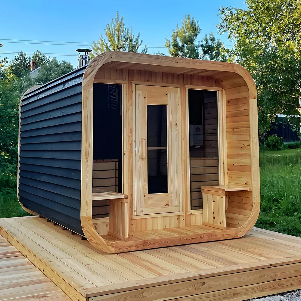 Traditional Sauna Can Be Designed According to Customer Requirements Solid Wood Manufacturing Can Be Used for Outdoor Sauna