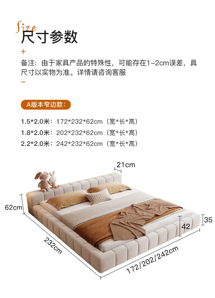 Unique Japanese Bed Aesthetic Bedroom Double Children Bed Headboard Luxury 180x200 Cama De Lujo Para Dormitorio Home Furniture