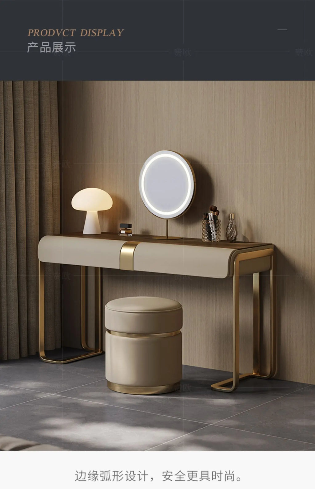 Bedroom Led Light Dressing Table Mirror Luxury Drawer European Dressing Table Girls Makeup Tocador De Maquillaje Furniture
