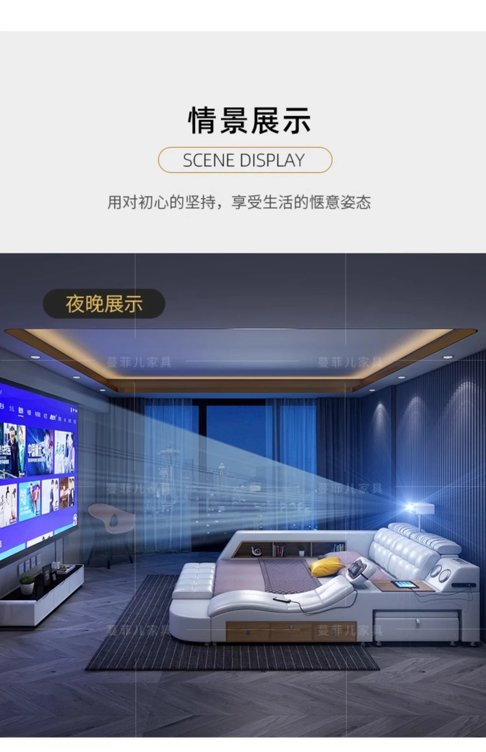 Master Bedroom Bed European Frames Luxury Headboard Multifunctional Bed Sleeping Modern Meubles De Chambre Home Furniture