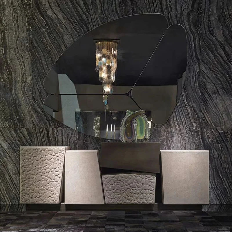 Irregular Geometric Design Storage Cabinet Sideboard Light Luxury Luxury Villa Entry Luxury Decorative Cabinet