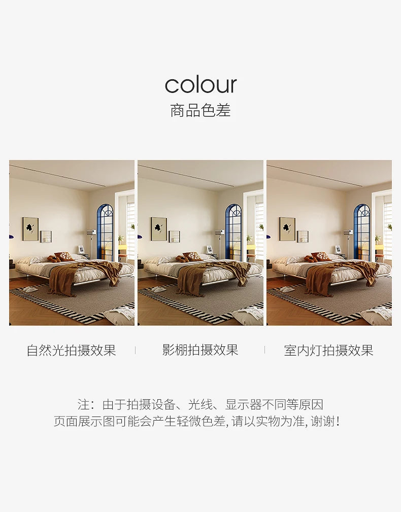 Italian Metal Beds 200×180cm Floating Designer Luxury Loft Double Bed Frames Cabinets Adults Cama Matrimonial Furniture Home