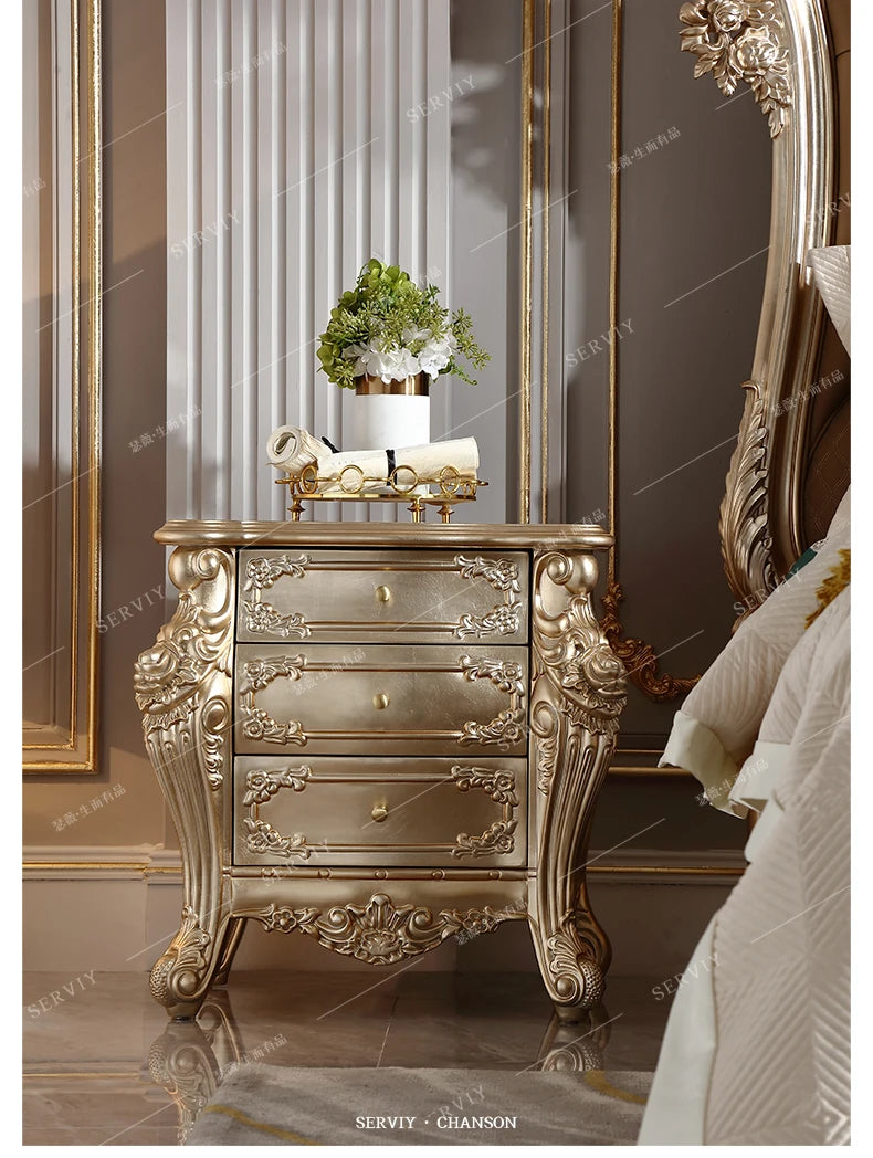 Modern Aesthetic Bed Cabinets Frame Legs Double Princess Bed Side Table King Size Muebles Para El Hogar House Accessories