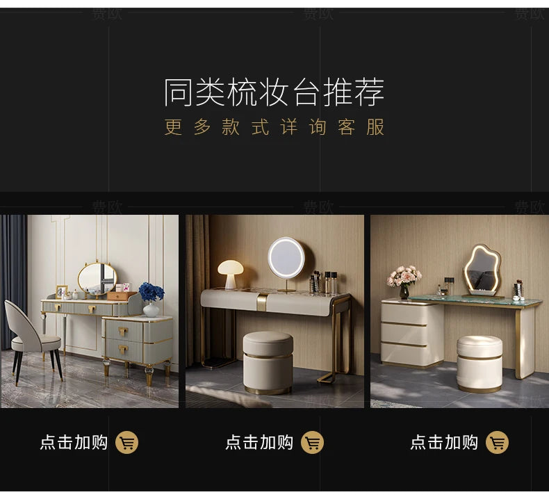Bedroom Led Light Dressing Table Mirror Luxury Drawer European Dressing Table Girls Makeup Tocador De Maquillaje Furniture