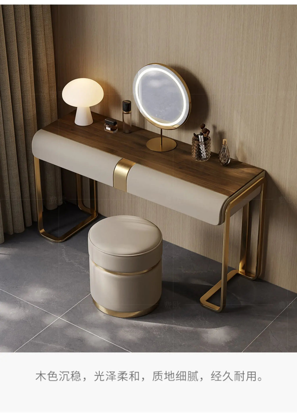 Bedroom Led Light Dressing Table Mirror Luxury Drawer European Dressing Table Girls Makeup Tocador De Maquillaje Furniture
