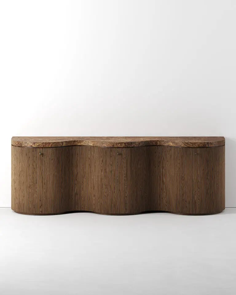 4 Waves Wooden Sideboard Living Room Wedding Rental Wooden Bar Cabinet Buffet Cabinet Sideboard