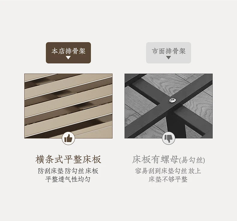 Italian Metal Beds 200×180cm Floating Designer Luxury Loft Double Bed Frames Cabinets Adults Cama Matrimonial Furniture Home