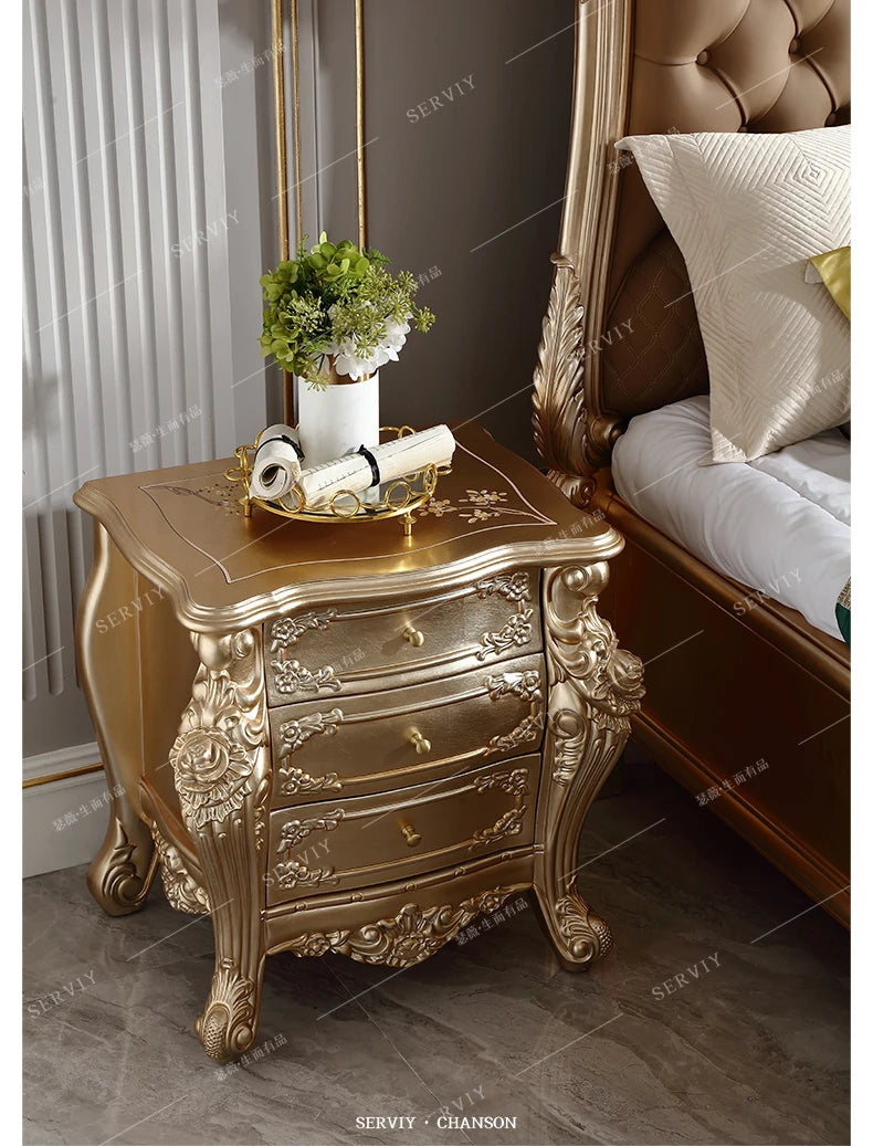 Modern Aesthetic Bed Cabinets Frame Legs Double Princess Bed Side Table King Size Muebles Para El Hogar House Accessories