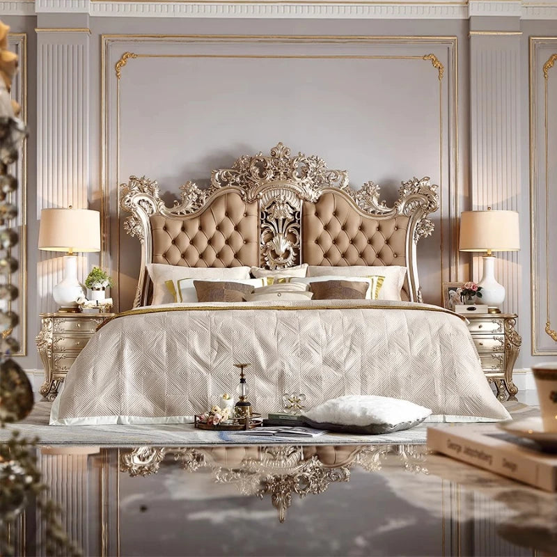 Modern Aesthetic Bed Cabinets Frame Legs Double Princess Bed Side Table King Size Muebles Para El Hogar House Accessories