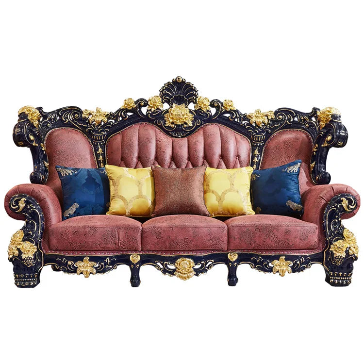 French Romantic Style Luxury Sofa Solid Wood Carving Furniture With High Quality For Wedding Event Factory Wholesale Outlets
