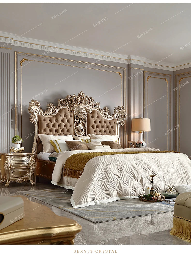 Modern Aesthetic Bed Cabinets Frame Legs Double Princess Bed Side Table King Size Muebles Para El Hogar House Accessories