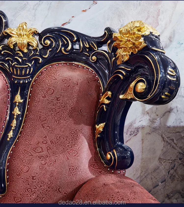 French Romantic Style Luxury Sofa Solid Wood Carving Furniture With High Quality For Wedding Event Factory Wholesale Outlets