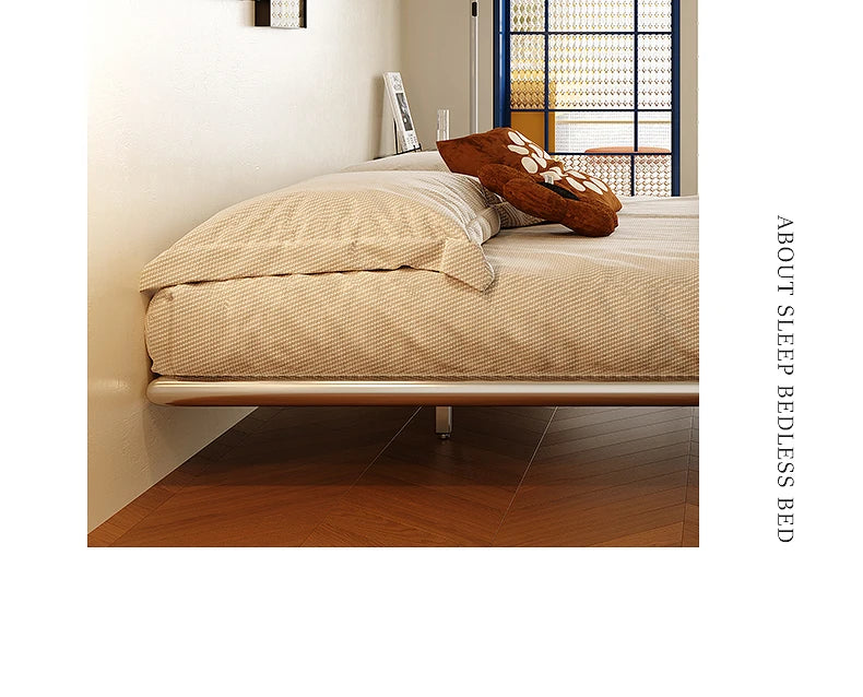 Italian Metal Beds 200×180cm Floating Designer Luxury Loft Double Bed Frames Cabinets Adults Cama Matrimonial Furniture Home