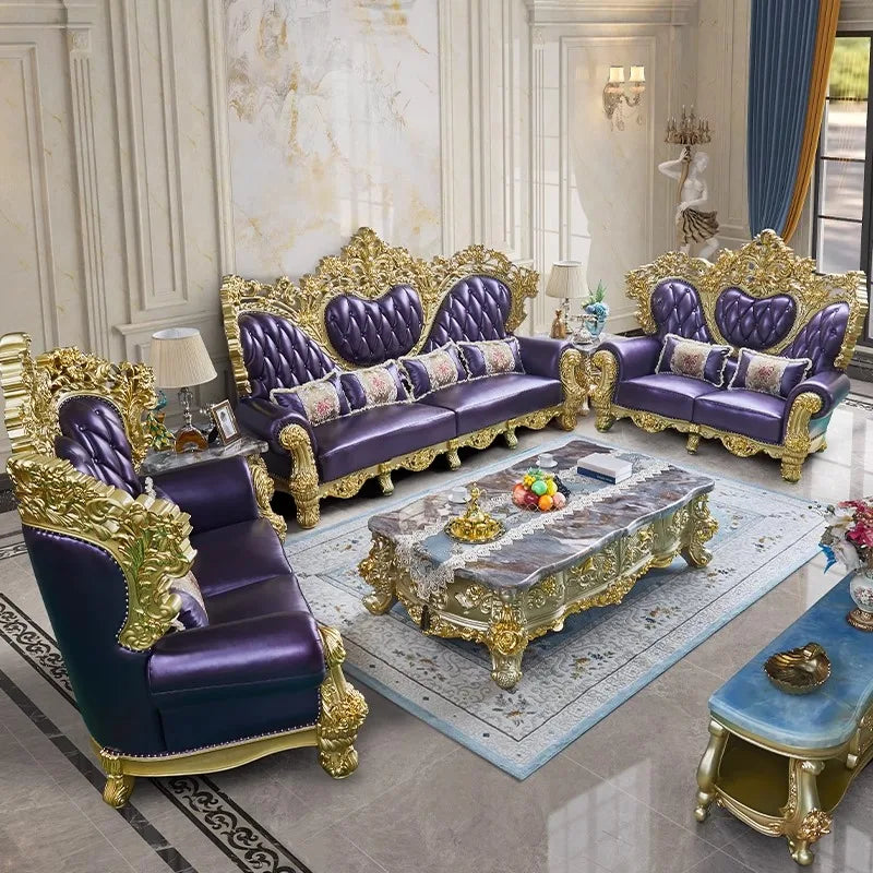 Classic Europe Sofas Armrest Comfortable Elegant Corner Sofas Romantic Double Cushion Sedie Da Soggiorno Home Decoration