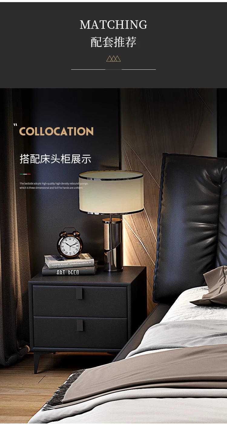 Modern Bedroom Bed Nordic Aesthetic Leather Multifunctional Queen Size Bed Storage Wood Cama De Matrimonio Home Furniture