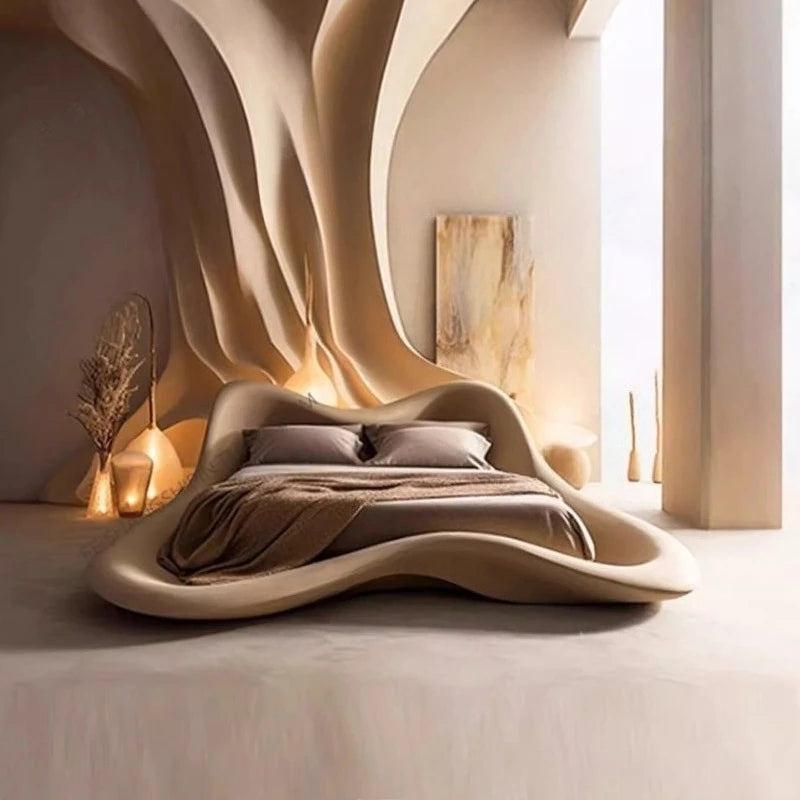 Storage Luxury Bed Headboard Master Bedroom Nordic Princess Bed Hotel Nightstands Muebles Para Dormitorio House Accessories