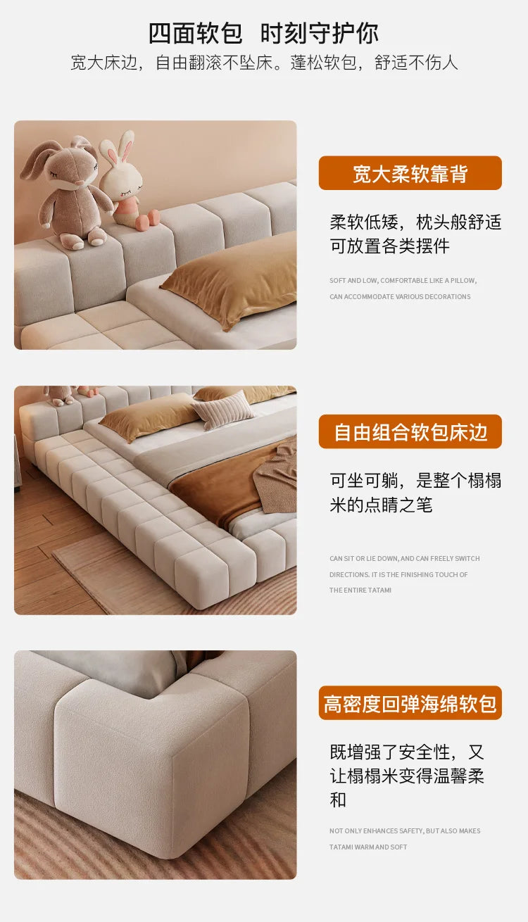 Unique Japanese Bed Aesthetic Bedroom Double Children Bed Headboard Luxury 180x200 Cama De Lujo Para Dormitorio Home Furniture
