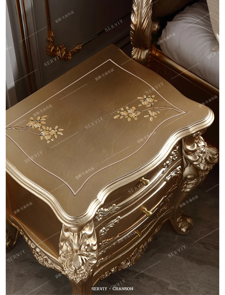 Modern Aesthetic Bed Cabinets Frame Legs Double Princess Bed Side Table King Size Muebles Para El Hogar House Accessories